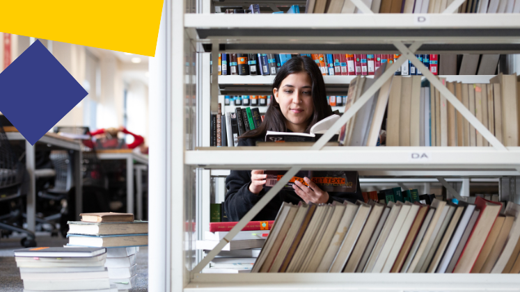 Library student reading